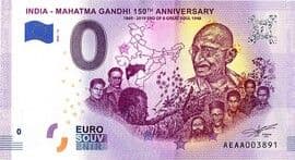 0 Euro - Mahatma Gandhi 150th anniversary 2020 front