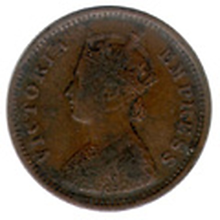 Half Pice (Queen Victoria Empress) obverse