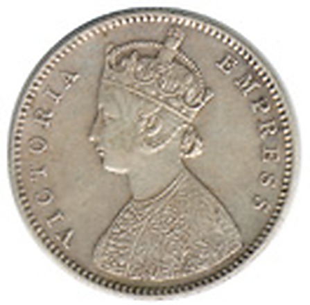 Half Rupee (Queen Victoria Empress) obverse
