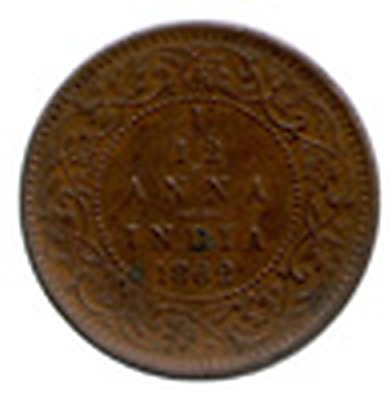 One Twelfth Anna (Queen Victoria, Mature Bust) reverse