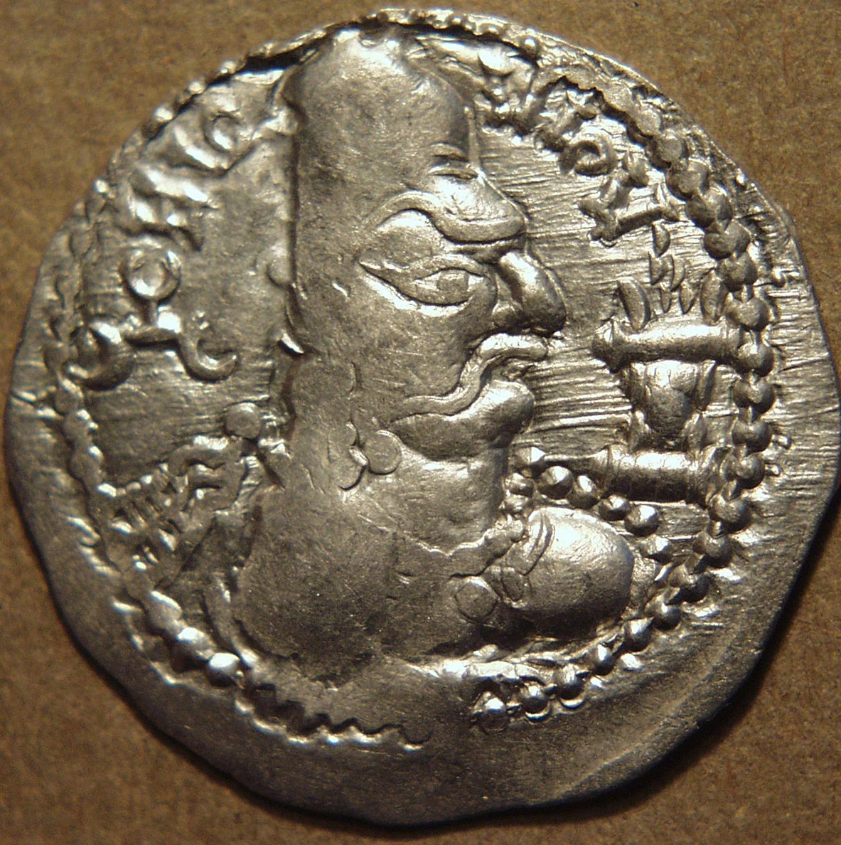 Mehama silver drachm, fine early style obverse