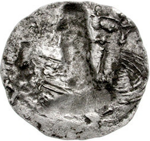 Mehama silver drachm, crude early style reverse
