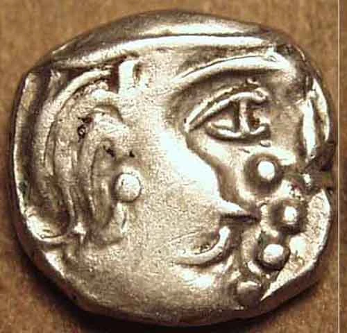 Krishnaraja silver rupaka or drachm obverse