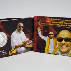 India Commemorative Birth Centenary of Kalaignar M. Karunanidhi | Rs. 100 Proof Coin obverse