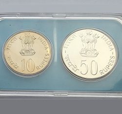 Save for development- - 2 Coin Set-Rs.50 & 10 reverse