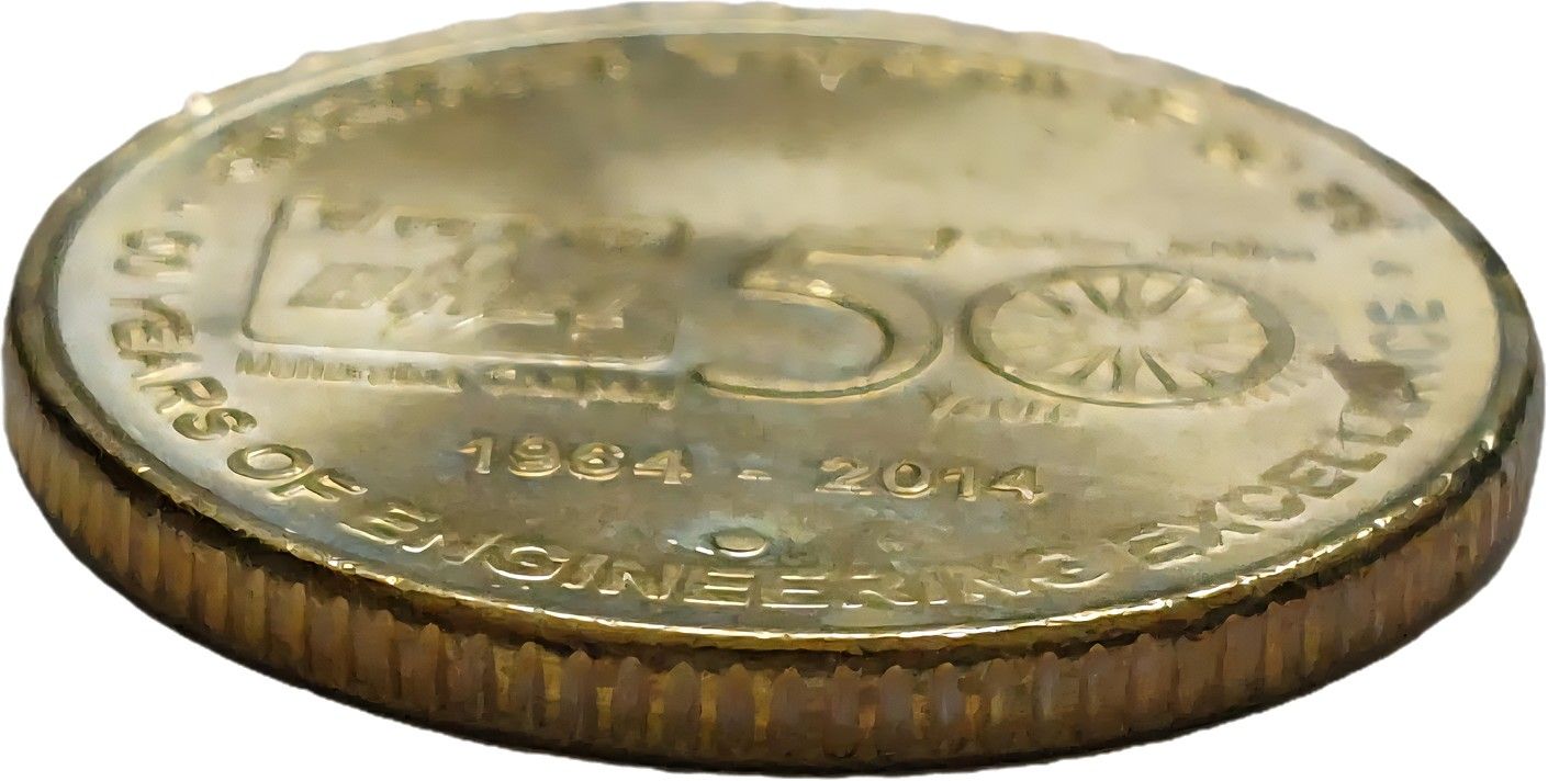 5 Rupees - Golden Jubilee of BHEL obverse