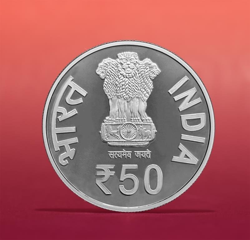 50 Glorious Years Of Statehood-Sikkim, Silver Coin obverse