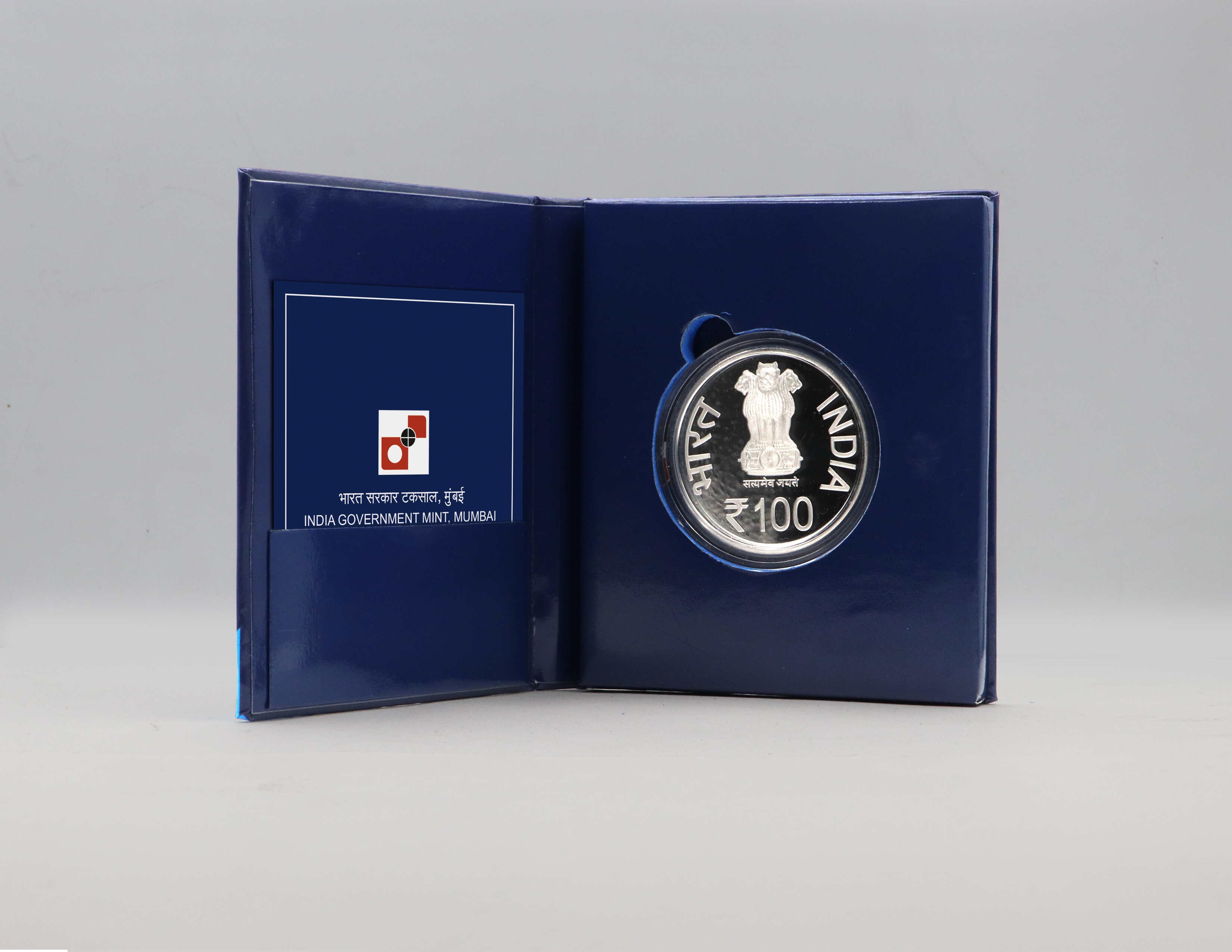 100 Rupees - 475Th Birth Anniversary Of Maharana Pratap, Silver Coin obverse