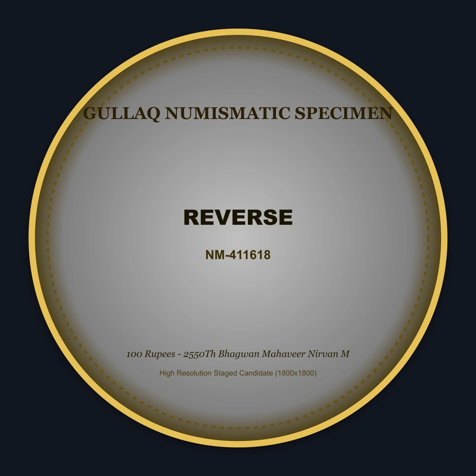 100 Rupees - 2550Th Bhagwan Mahaveer Nirvan Mahotsav, Silver Coin reverse