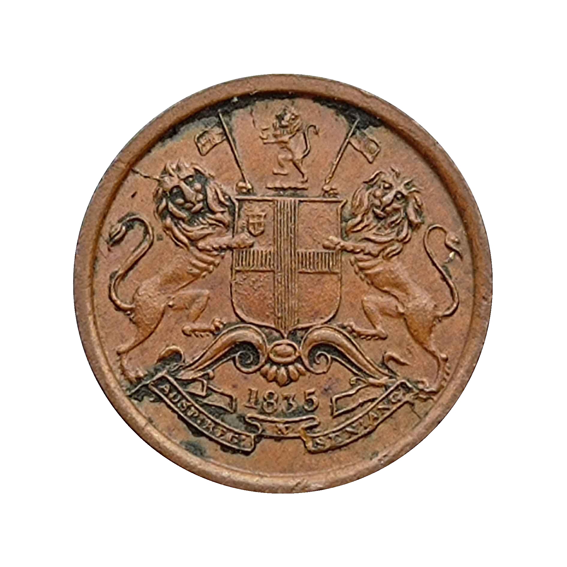 1/12 Anna East India Company 1835 Copper Coin, British India Uniform Coinage, Collectable