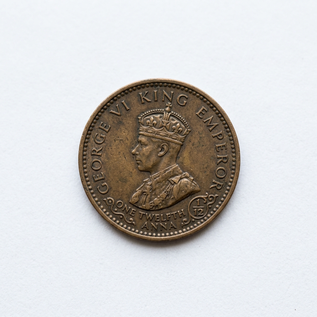 1/12 Anna (George VI), Bronze Coin obverse