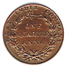 1/4 Anna (William Iv), Bronze Coin obverse
