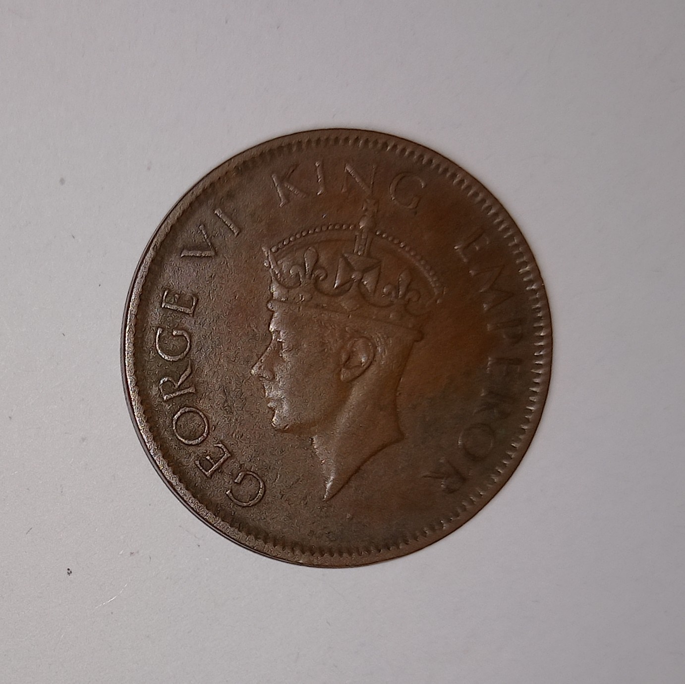 1 Anna (George VI), Bronze Coin obverse