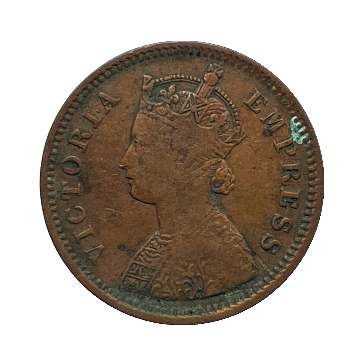 1/2 Pice Victoria Empress (Ganga Singh) 1894 Copper Coin, Princely State of Bikanir, Collectible. thumbnail 2