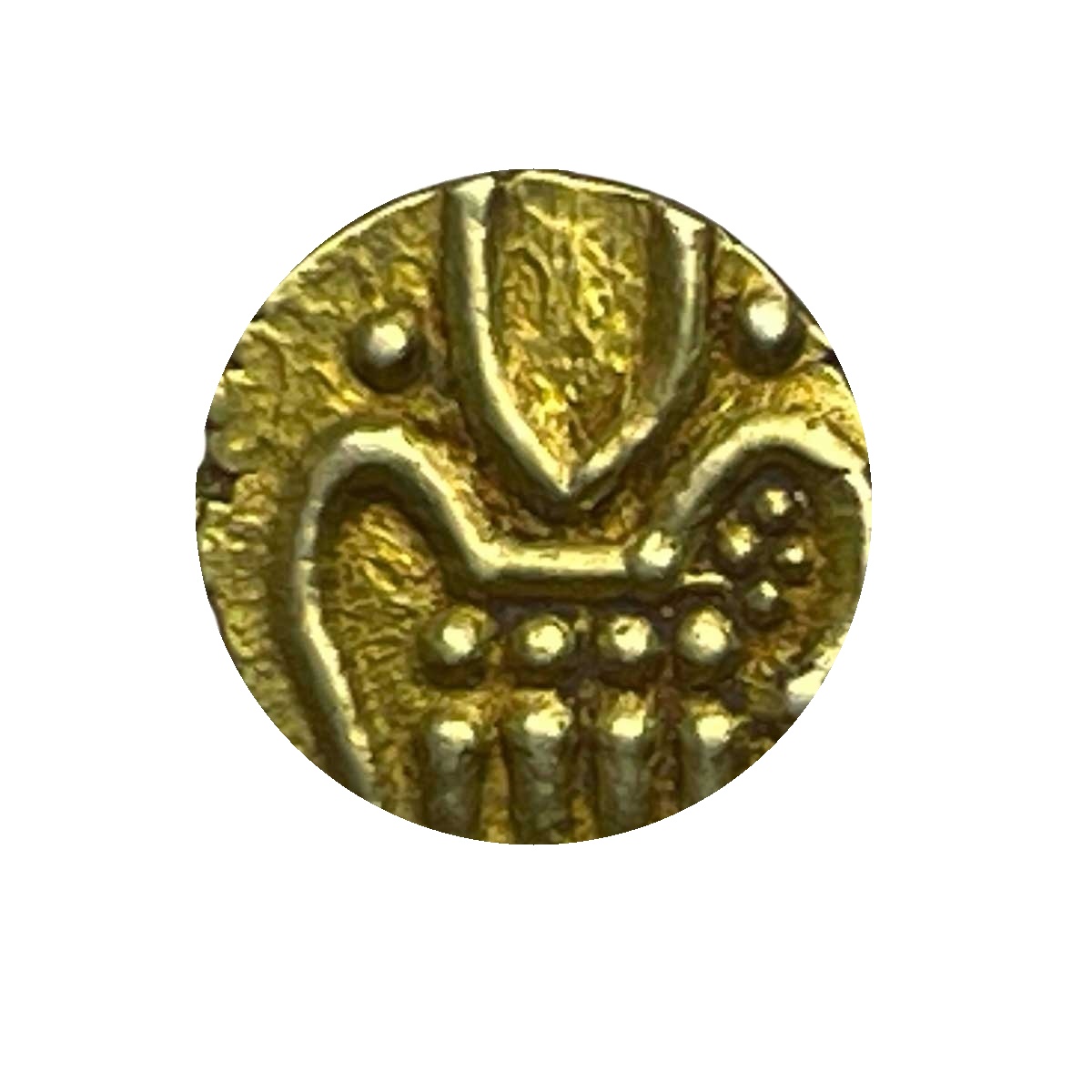 Gold Vira Raya Fanam (Cochi Fanam) 0.38 grams Gold Coin, Princely State of Cochin, XF. thumbnail 3
