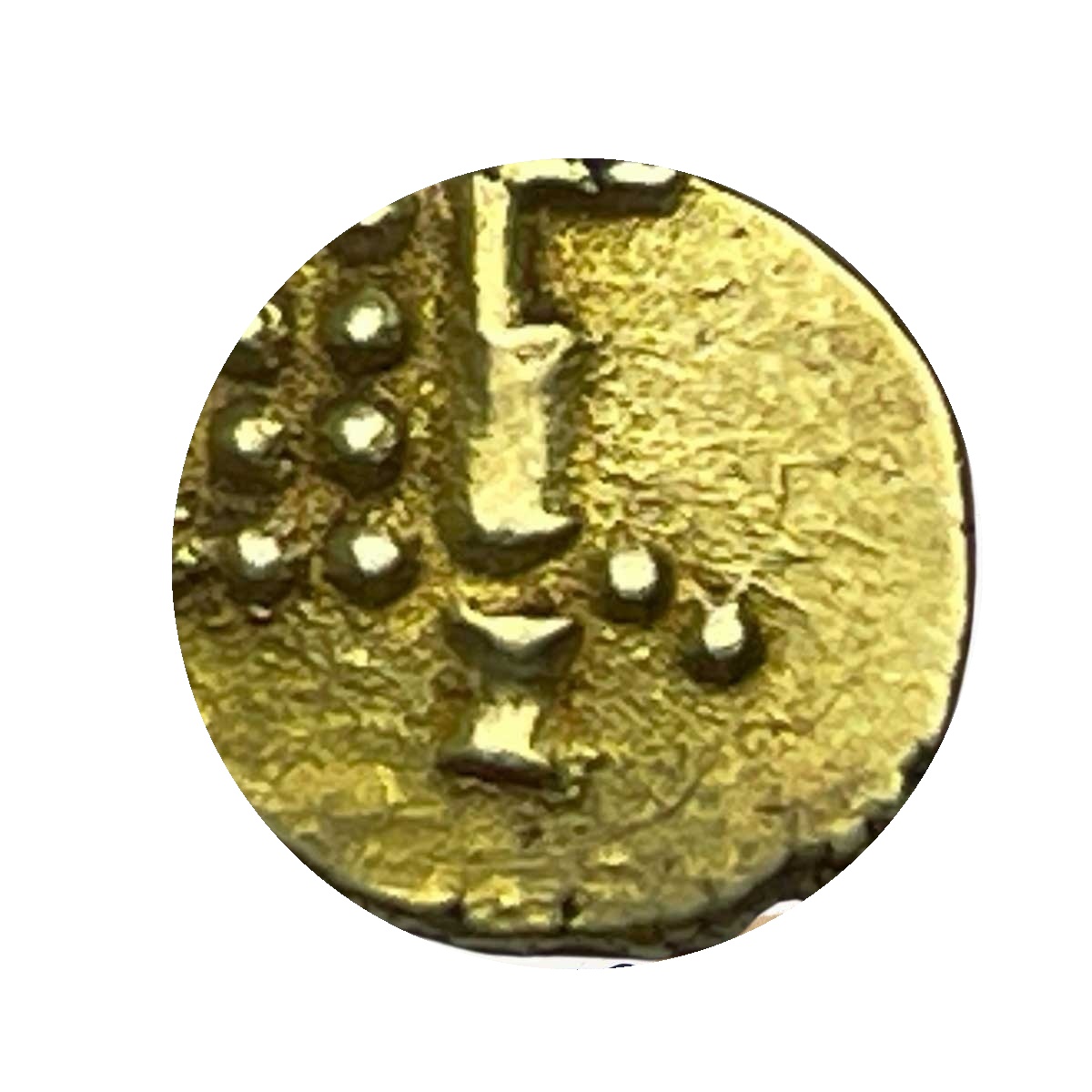 Gold Vira Raya Fanam (Cochi Fanam) 0.38 grams Gold Coin, Princely State of Cochin, XF.