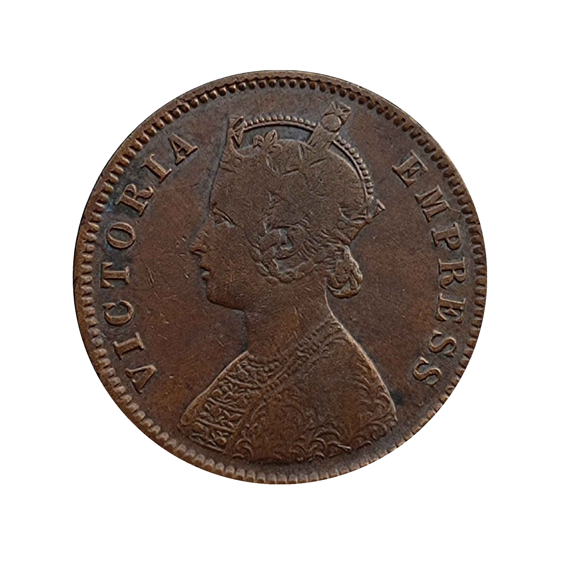 One Quarter Anna Victoria Empress (Ganga Singh) 1895 Copper Coin, Princely State of Bikanir, Collectible