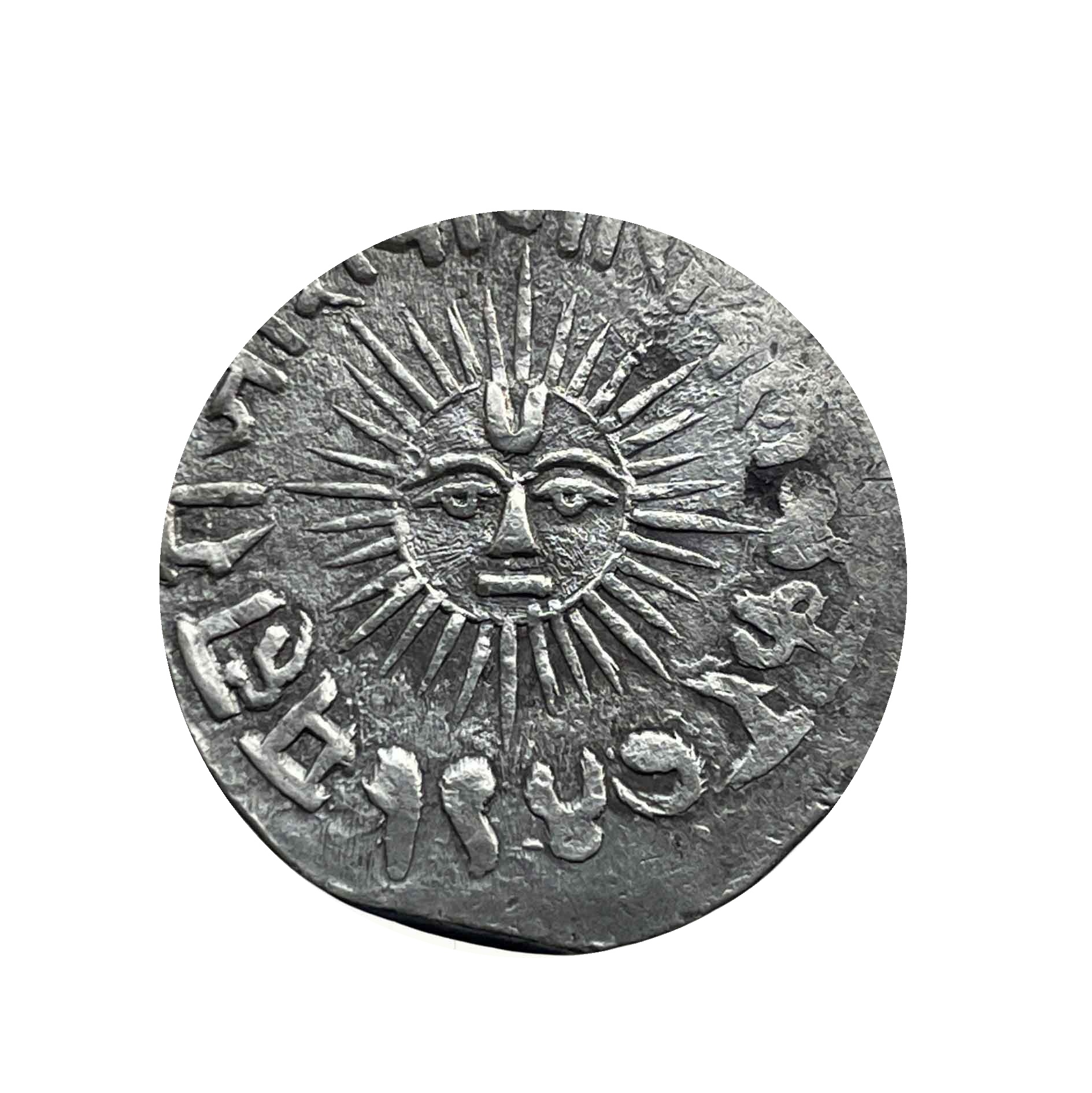 One Rupee Tukojirao Holkar III INO Shah Alam (II) 1947 VS SUN FACE Silver Coin, Princely State of Indore, Collectible. thumbnail 3