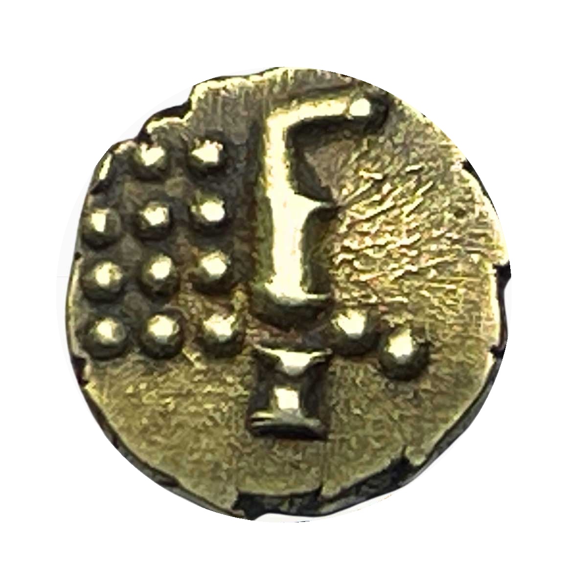 Rare Gold Vira Raya Fanam (Cochi Fanam) 0.39 grams Gold Coin, Princely State of Cochin, XF.