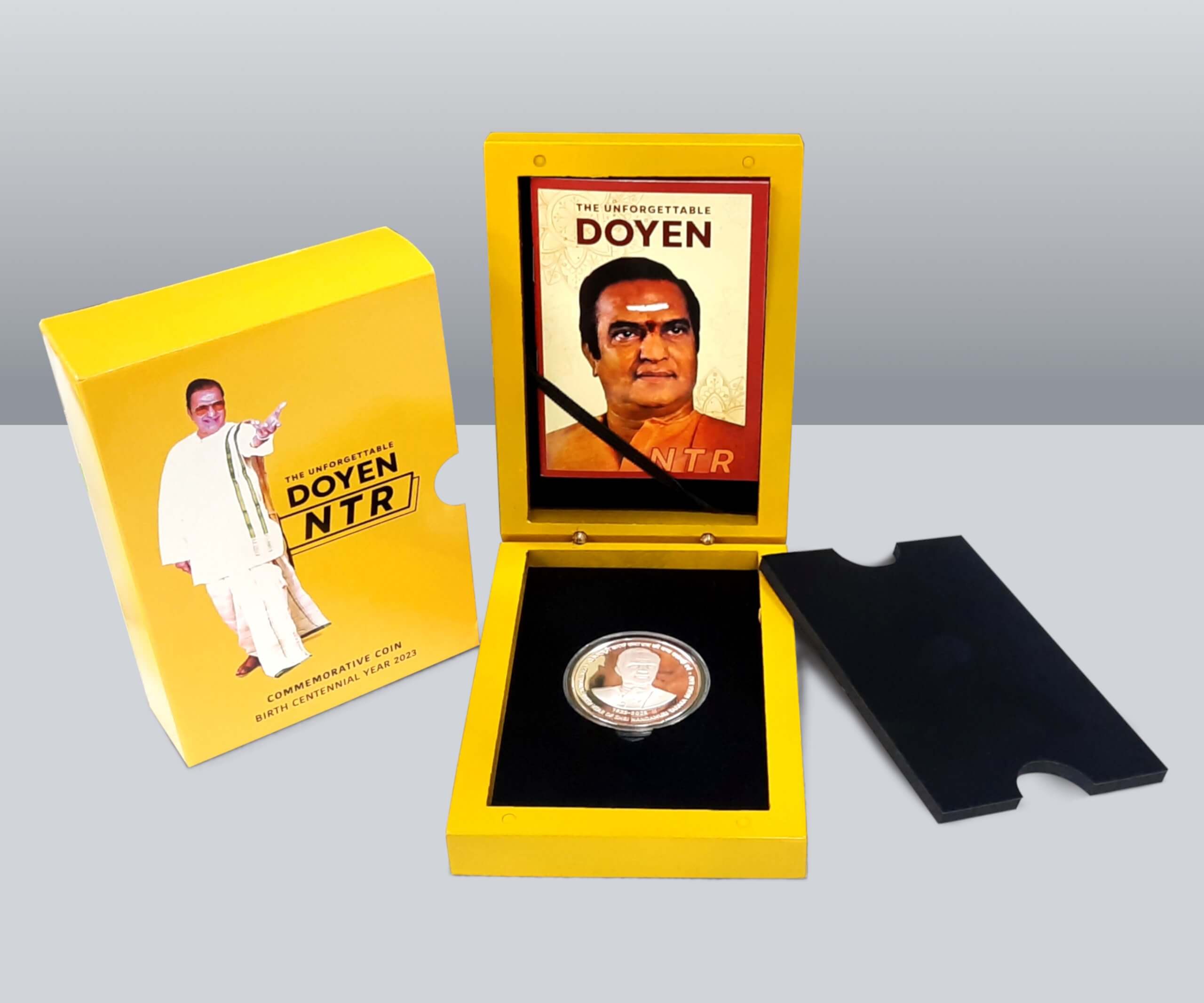 RS. 100 – WOODEN BOX – CENTENNIAL BIRTH YEAR OF SHRI NANDAMURI TARAKA RAMA RAO thumbnail 3