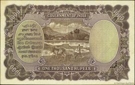 1000 Rupees - George V ND (1928) reverse (back)