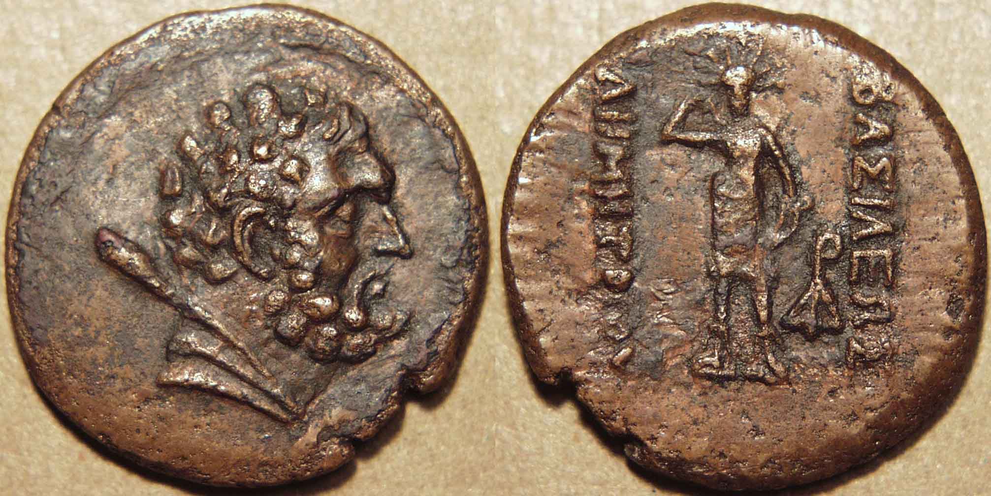 Demetrios I Clay Tetradrachm Imitation, C. 200-185 Bce, Clay Coin obverse