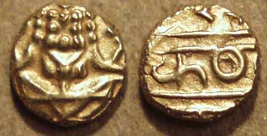 Kanthirava Narasa Gold Fanams, Gold Coin obverse