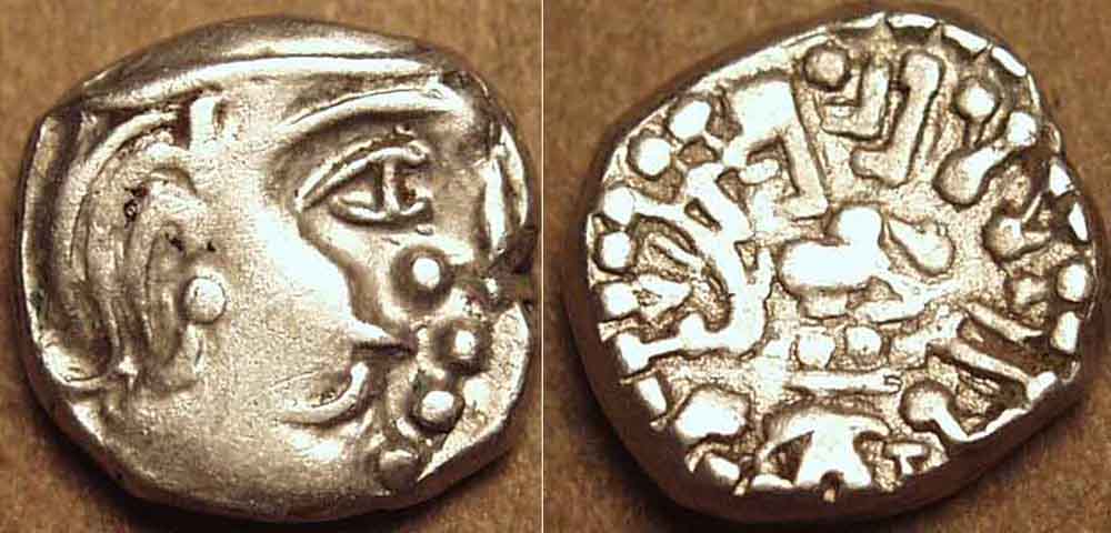 Krishnaraja Silver Rupaka Or Drachm, Silver Coin obverse