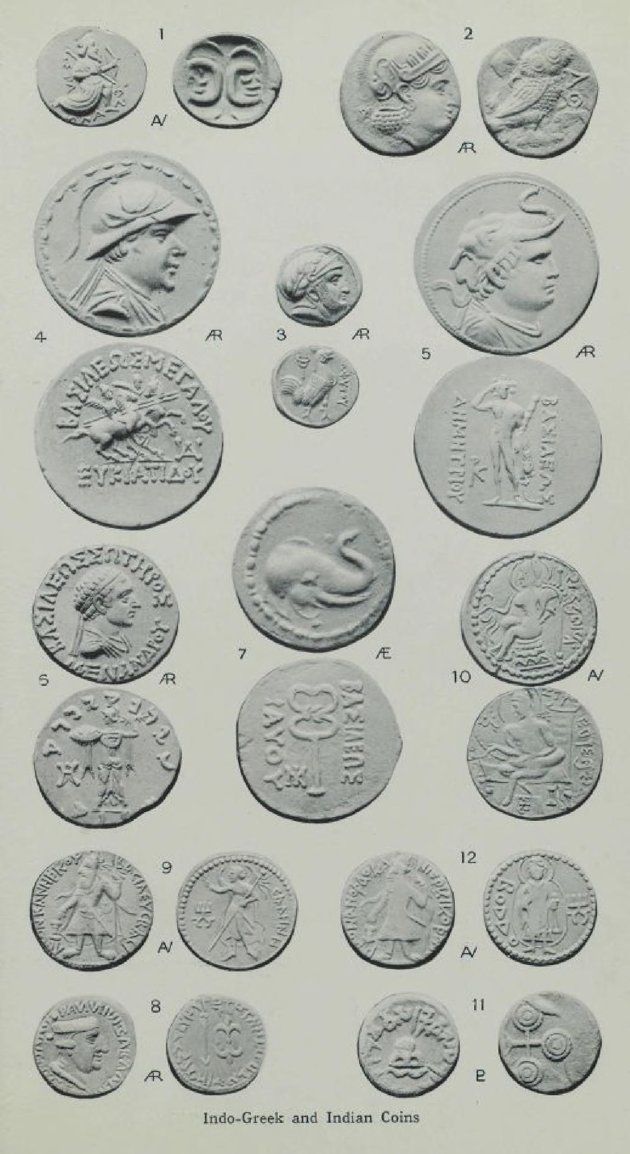 Indo-Greek silver coin showing royal portraiture