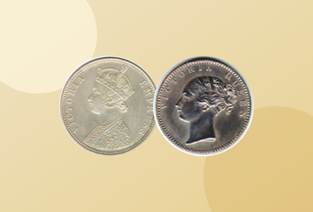 British India coinage guide image with colonial Indian coins