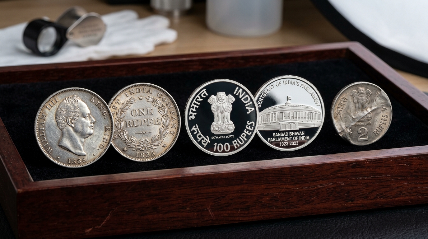 British India pattern rupee and rare modern collectible coin rarities