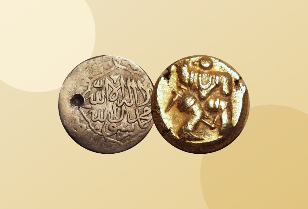 Mughal coins guide image showing silver rupee style coinage